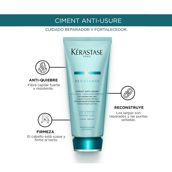 Tratamiento Ciment Anti-usure 1-2 Resistance Kérastase 200 ml